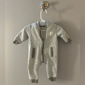 Daddy’s little sidekick puppy sweatsuit one piece open feet. Size 3 month.